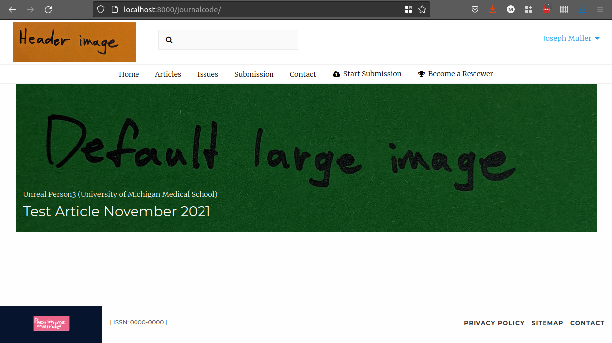 Header image in top left and large image in center, with OLH theme